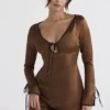 Sakina Copper Satin Mini Dress Sakina Copper Satin Mini Dress