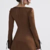 Sakina Copper Satin Mini Dress Sakina Copper Satin Mini Dress