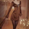 Sakina Copper Satin Mini Dress Sakina Copper Satin Mini Dress