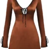 Sakina Copper Satin Mini Dress Sakina Copper Satin Mini Dress