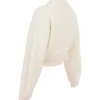 Salilah Cream Chenille Blend Bomber Jacket