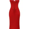 Salma Red Rose Satin Slip Dress Salma Red Rose Satin Slip Dress