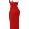 Salma Red Rose Satin Slip Dress Salma Red Rose Satin Slip Dress