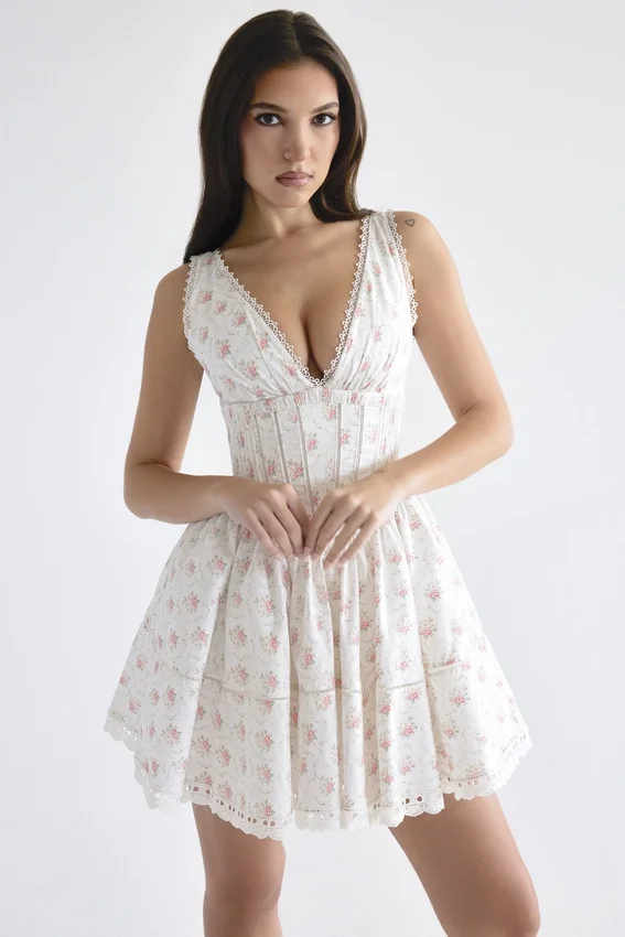 Salma Rose Print Mini Dress Salma Rose Print Mini Dress