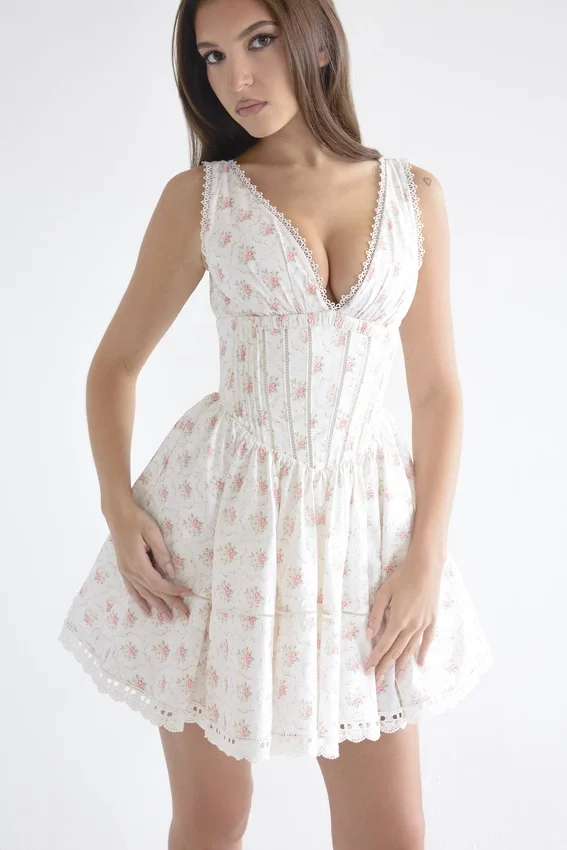 Salma Rose Print Mini Dress Salma Rose Print Mini Dress