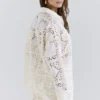 Samah White Cotton Broderie Anglaise Shirt
