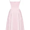 Samaria Ballerina Pink Twill Corset Midi Dress Samaria Ballerina Pink Twill Corset Midi Dress