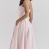 Samaria Ballerina Pink Twill Corset Midi Dress Samaria Ballerina Pink Twill Corset Midi Dress