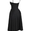 Samaria Black Corset Midi Dress
