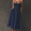 Samaria French Navy Corset Sundress