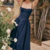 Samaria French Navy Corset Sundress