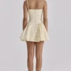 Samaria Lemon Floral Print Cotton Corset Mini Dress Samaria Lemon Floral Print Cotton Corset Mini Dress