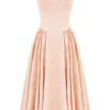 Samaria Peach Parfait Twill Corset Midi Dress Samaria Peach Parfait Twill Corset Midi Dress