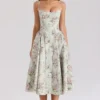 Samaria Sage Floral Print Cotton Midi Dress Samaria Sage Floral Print Cotton Midi Dress
