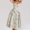 Samaria Sage Floral Print Cotton Midi Dress Samaria Sage Floral Print Cotton Midi Dress