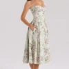 Samaria Sage Floral Print Cotton Midi Dress Samaria Sage Floral Print Cotton Midi Dress