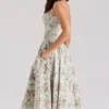 Samaria Sage Floral Print Cotton Midi Dress Samaria Sage Floral Print Cotton Midi Dress