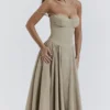 Samaria Taupe Corset Sundress
