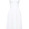 Samaria White Corset Midi Dress