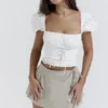 Samaya White Gathered Top