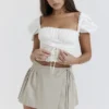 Samaya White Gathered Top