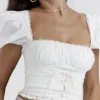 Samaya White Gathered Top