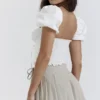 Samaya White Gathered Top