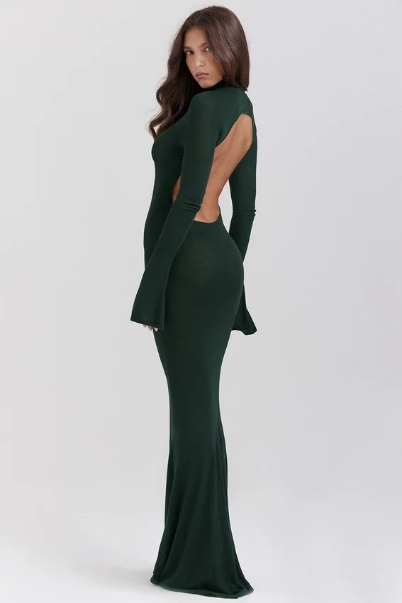 Sancha Forest Green Knit Maxi Dress Sancha Forest Green Knit Maxi Dress