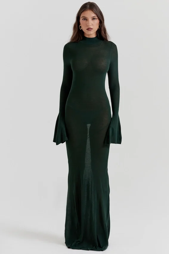 Sancha Forest Green Knit Maxi Dress Sancha Forest Green Knit Maxi Dress