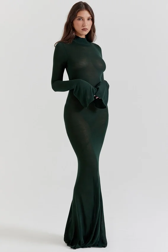 Sancha Forest Green Knit Maxi Dress Sancha Forest Green Knit Maxi Dress