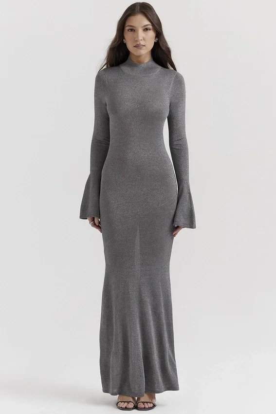 Sancha Steel Metallic Maxi Dress Sancha Steel Metallic Maxi Dress