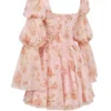 Sancia English Vintage Rose Print Puff Sleeve Mini Dress Sancia English Vintage Rose Print Puff Sleeve Mini Dress