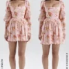 Sancia English Vintage Rose Print Puff Sleeve Mini Dress Sancia English Vintage Rose Print Puff Sleeve Mini Dress