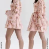 Sancia English Vintage Rose Print Puff Sleeve Mini Dress Sancia English Vintage Rose Print Puff Sleeve Mini Dress