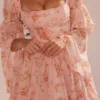 Sancia English Vintage Rose Print Puff Sleeve Mini Dress Sancia English Vintage Rose Print Puff Sleeve Mini Dress
