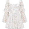 Sancia White Posy Print Puff Sleeve Mini Dress Sancia White Posy Print Puff Sleeve Mini Dress