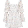 Sancia White Posy Print Puff Sleeve Mini Dress Sancia White Posy Print Puff Sleeve Mini Dress