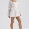 Sancia White Posy Print Puff Sleeve Mini Dress Sancia White Posy Print Puff Sleeve Mini Dress