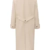 Sander Cream Double Breasted Funnel Neck Coat