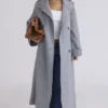 Sander Grey Double Breasted Funnel Neck Coat Sander Grey Double Breasted Funnel Neck Coat