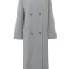 Sander Grey Double Breasted Funnel Neck Coat Sander Grey Double Breasted Funnel Neck Coat