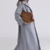 Sander Grey Double Breasted Funnel Neck Coat Sander Grey Double Breasted Funnel Neck Coat