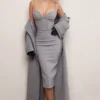 Sander Grey Double Breasted Funnel Neck Coat Sander Grey Double Breasted Funnel Neck Coat