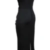 Santana Black Satin Strapless Midi Dress Santana Black Satin Strapless Midi Dress