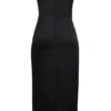 Santana Black Satin Strapless Midi Dress Santana Black Satin Strapless Midi Dress