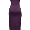 Santana Grape Satin Strapless Midi Dress