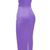 Santana Violet Satin Strapless Corset Midi Dress Santana Violet Satin Strapless Corset Midi Dress