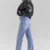 Sante Black Vegan Leather Bomber Jacket