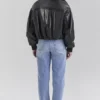 Sante Black Vegan Leather Bomber Jacket