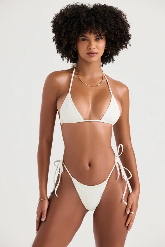Santorini Ivory Tie Side Bikini Bottom Santorini Ivory Tie Side Bikini Bottom